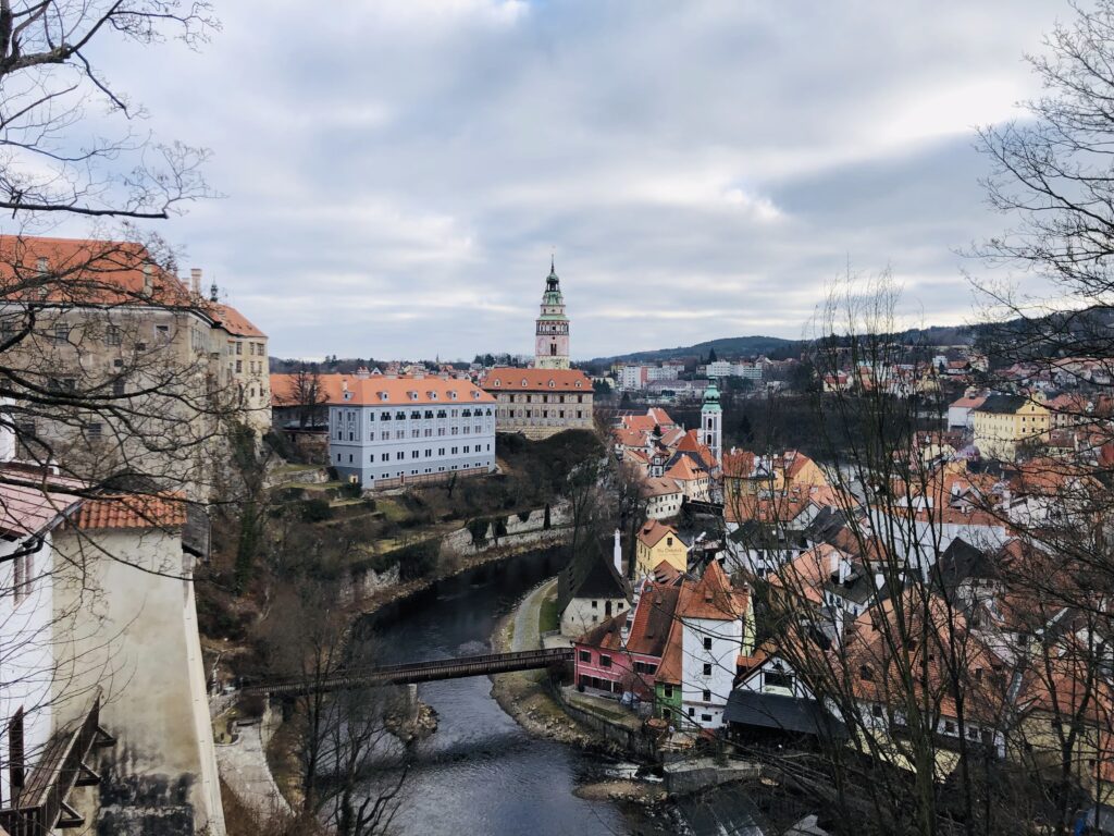 Vyhlídka na státní zámek Český Krumlov